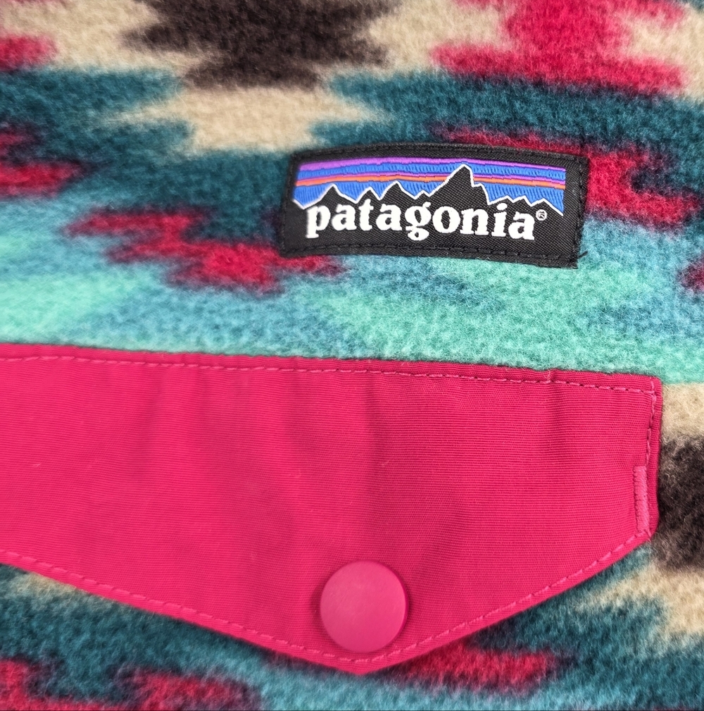 Patagonia Synchilla Aztec Print Fleeve Pull Over Medium - Picture 3 of 6